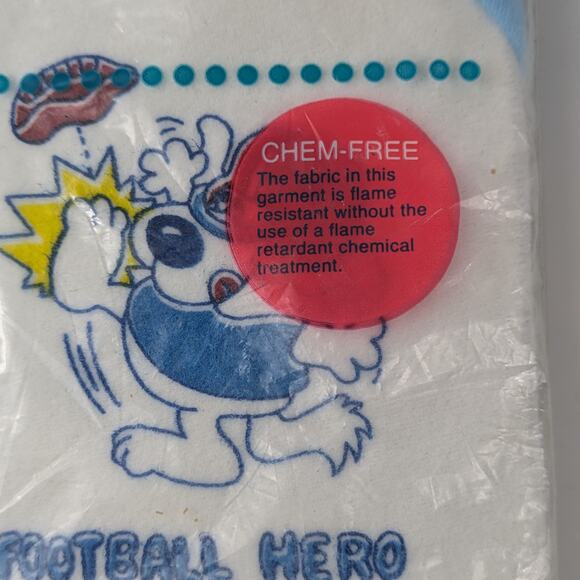 Vtg Baby Sleeper Romper JCPenney Toddletime 1/2 (14.5-18lbs) Blue Football Hero - Picture 5 of 10